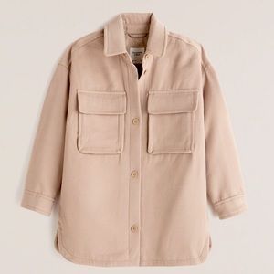 Oversized tan shacket